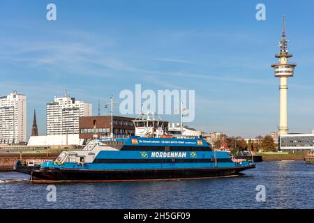 Weser-Fähre NORDENHAM im Einsatz zwischen Bremerhaven und Nordenham Stockfoto