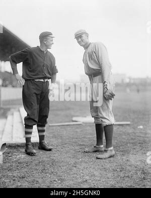 Christy Mathewson, New York Giants & Walter Johnson, Washington Senators 1912. Stockfoto