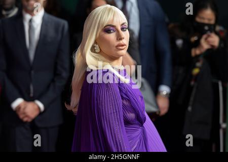 09/11/2021. London, Großbritannien. Lady Gaga nimmt an der Filmpremiere des Hauses Gucci in House of Gucci UK Film Teil. Premiere - London, Großbritannien. 09. November 2021. Stockfoto