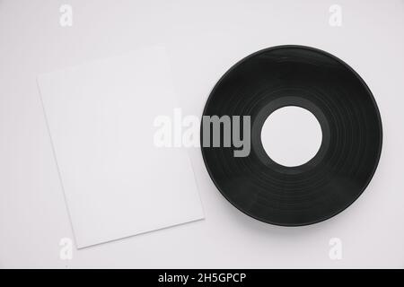 Vinyl-Mockup-Papier. Auflösung und hochwertige schöne Fotos Stockfoto