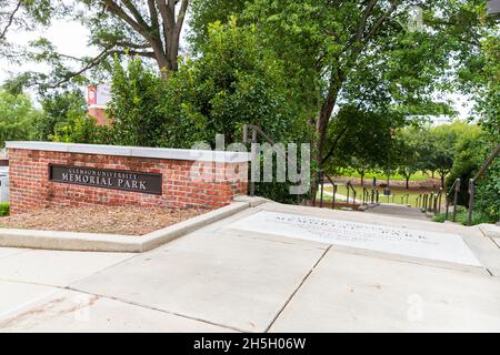 Clemson, SC - 17. September 2021: Memorial Park auf dem Campus der Clemson University Stockfoto