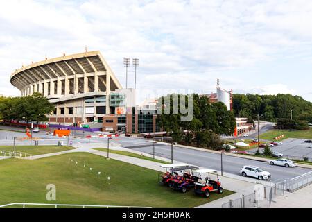 Clemson, SC - 17. September 2021: Memorial Stadium auf dem Campus der Clemson University Stockfoto