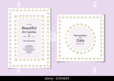Aquarell natürlichen Kosmos Blume und verlassen Set-Design Stock Vektor