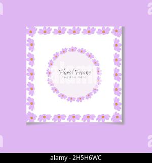 Aquarell natürlichen Kosmos Blume und verlassen Set-Design Stock Vektor