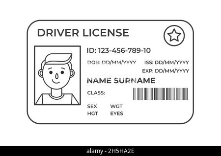 Führerschein. Ein Plastikausweis. Vektordarstellung der Vorlage. Stock Vektor