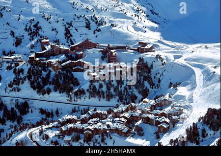 FRANKREICH, SAVOYEN ( 73 ), BOURG SAINT MAURICE, SKIGEBIETE LES ARCS 2000 UND LES ARCS 1950 Stockfoto