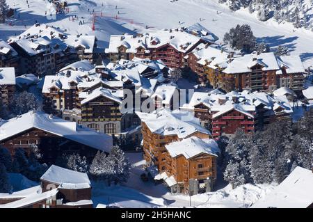 FRANKREICH, SAVOYEN ( 73 ), BOURG SAINT MAURICE, SKIGEBIETE LES ARCS 1950 Stockfoto