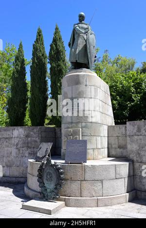 Dom Afonso Henriques Statue und Denkmal, Guimaraes, Minho, Portugal Stockfoto