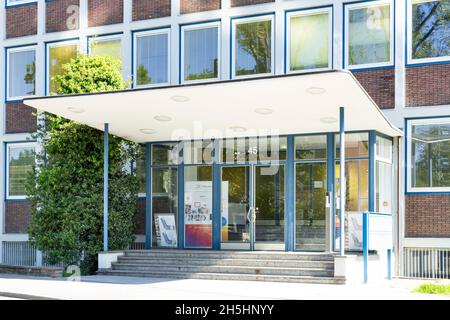 Calor-EMAG Verwaltungsgebäude, Nachkriegsmoderne, Ratingen, Rheinland, Nordrhein-Westfalen, Deutschland Stockfoto