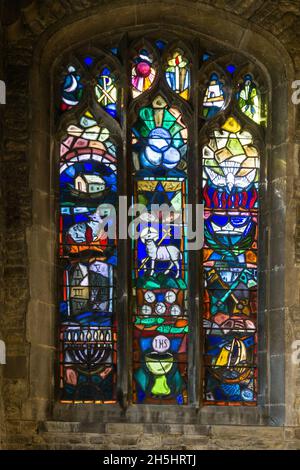 Alice Maud Middleton Gedenkfenster von Evie Hone, All Hallowes Church, Wellingborough, Northamptonshire, Großbritannien Stockfoto