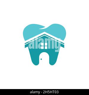 vektor-Illustrationen, Logo aus der Kombination von Dental-und Home-Klinik-Logo erstellt. Stock Vektor