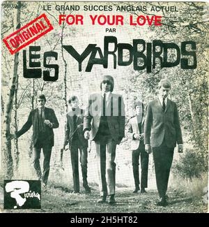 Vintage Single Record Cover - 1965 - Yardbirds, die - for Your Love - F - EP Stockfoto