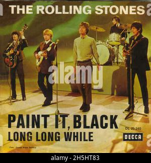 Vintage Single Record Cover - 1966 - Rolling Stones - Paint IT Black Stockfoto