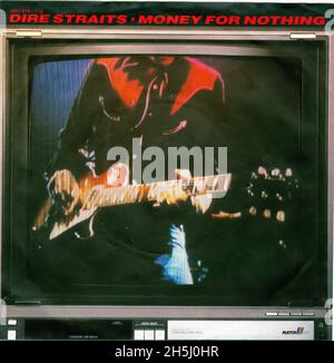 Vintage Single Record Cover - Dire Straits - Money for Nothing - D - 1985 Stockfoto