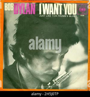 Vintage Single Record Cover - Dylan, Bob - I Want You - D - 1966 Stockfoto