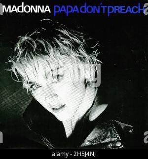 Vintage Single Record Cover - Madonna - Papa Don't Preach - F - 1986 02 Stockfoto