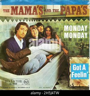 Vintage Single Record Cover - Mamas, The & The Papas - Montag - D - 1966 Stockfoto