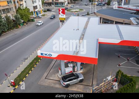 EKO Tankstelle in Kazanlak Stadt in der bulgarischen Provinz Stara Zagora Stockfoto