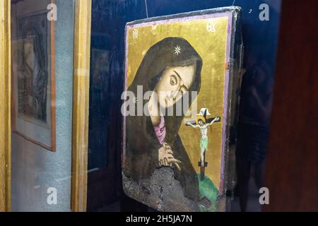 Ikone im Museum des Aladzha-Klosters, mittelalterlicher orthodoxer Höhlenklosterkomplex im Nordosten Bulgariens Stockfoto