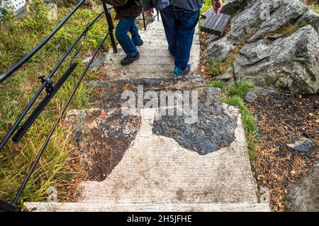 Auf dem Weg zum Aussichtspunkt Byrampen mit seinen 418 Stufen Stockfoto