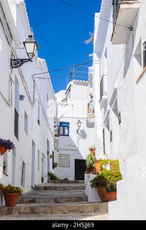 Schöne Straßen in Frigiliana. Nerja, Malaga, Spanien Stockfoto