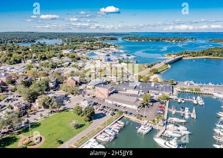 Luftaufnahme von Sag Harbor, NY Stockfoto