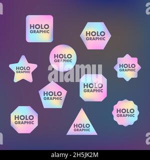 Holografische Aufkleber. Blankes, glänzendes Regenbogen-Emblem. Vektorgrafik. Stock Vektor