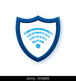 Symbol für privates Netzwerk. Sicherheit WiFi Internet und Private Netzwerk. Virtuelles privates Netzwerk. Vektorgrafik. Stock Vektor