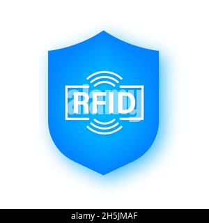 RFID Radio Frequency Identification. Technologiekonzept. Digitale Technologie. Vektorgrafik Stock Vektor