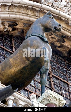 Pferd von San Marcos. Basilika Sain Mark, Venedig. Venetien. Italien. Stockfoto