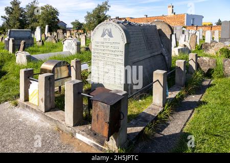 Hrob Rabina Sabbataje ben Meir ha Kohena, Zidovsky hrbitov, město Holesov, Zlinsky kraj, Česká republika / jüdischer Friedhof, Stadt Holesov, Mähren, CZE Stockfoto