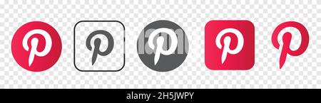 Pinterest-Logo auf transparentem Hintergrund isoliert Stock Vektor