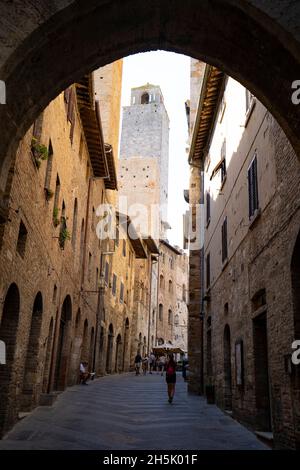 Historische Altstadt von San Gimignano, Toskana, Italien; San Gimignano, Toskana, Italien Stockfoto