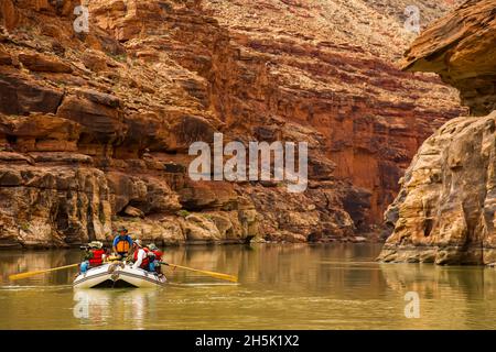 Floß, Colorado River, Marble Canyon, Grand Canyon National Park Stockfoto
