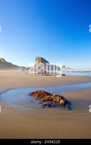 Das Morgenlicht verleiht Cape Sebastian an der South Oregon Coast, Oregon, USA, Schönheit Stockfoto