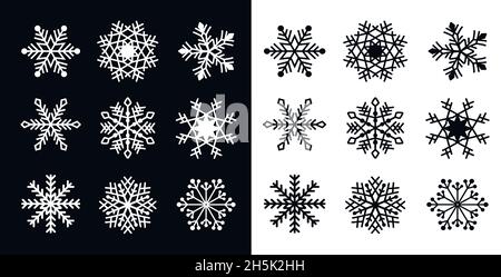 Tolles Design urlaub Schneeflocken isolieren auf blauem Hintergrund. Vector Illustration. Stock Vektor