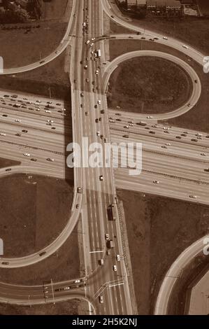 Luftaufnahme des Highway #401, Toronto, Ontario, Kanada Stockfoto