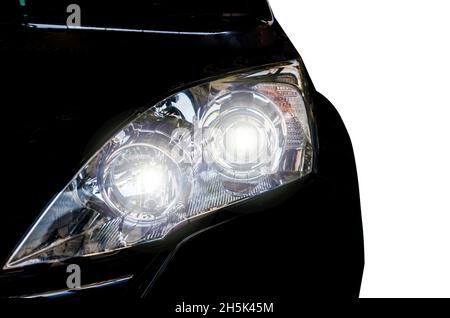 Details moderner Autoscheinwerfer. Das System der Autoscheinwerfer wird eingesetzt bei Nacht für die Fahrsicherheit zu beleuchten. Stockfoto