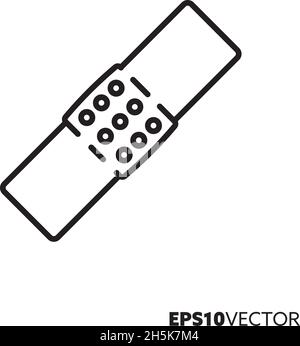 Symbol für Streifen der Hilfslinie. Umreißen Symbol des medizinischen Putzes. Gesundheit und Medizin Konzept flache Vektor-Illustration. Stock Vektor