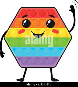 Jubeln sie popit an. Hallo Kind entspannend Spielzeug, Charakter Vektor isoliert auf weißem Hintergrund Stock Vektor