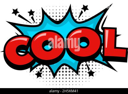 Cooler Text für Comics, Pop Art punktiert. Vector cool Speech Ballon für Dialog und sprechen Illustration Stock Vektor