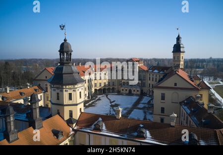 Mittelalterliche Burg in Nesvizh, Region Minsk, Weißrussland. Stockfoto