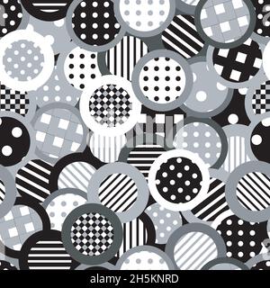 Schwarz / weiß-Hintergrund mit gemusterten Kreisen Stock Vektor