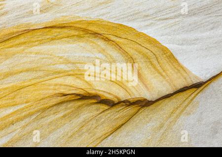 Nahaufnahme von Sandstein-Formationen. Stockfoto