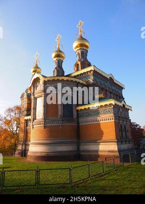 Russische Kapelle in der Mathildenhöhe (Darmstadt, Hessen, Bundesrepublik Deutschland) Stockfoto