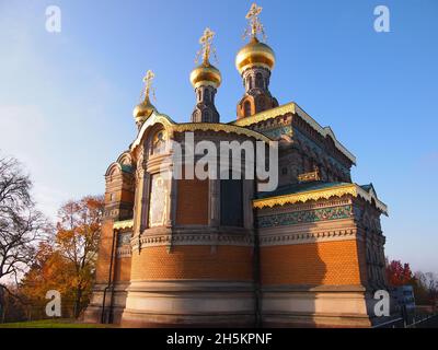 Russische Kapelle in der Mathildenhöhe (Darmstadt, Hessen, Bundesrepublik Deutschland) Stockfoto