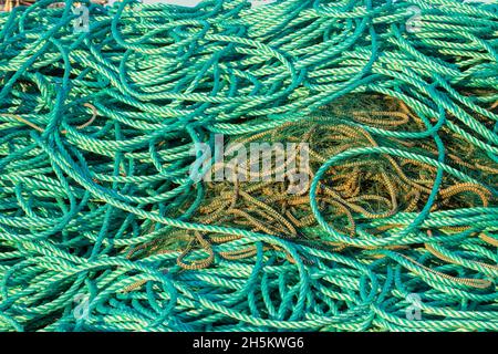 Spiralseil auf dem Kai, Twillingate, Neufundland und Labrador NL, Kanada Stockfoto