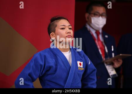 24. JULI 2021 - TOKIO, JAPAN: TONAKI Funa aus Japan vor dem Halbfinale der Judo Women -48 kg bei den Olympischen Spielen in Tokio 2020 (Foto: Mickael Chavet Stockfoto