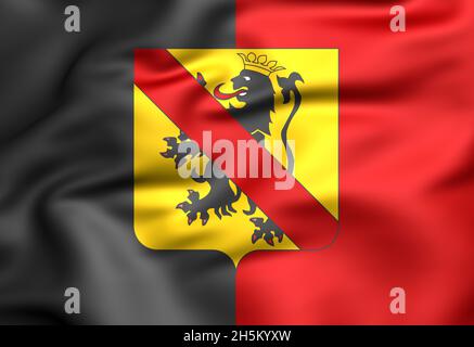 3D Flagge der Provinz Namur, Belgien. 3D Abbildung. Stockfoto