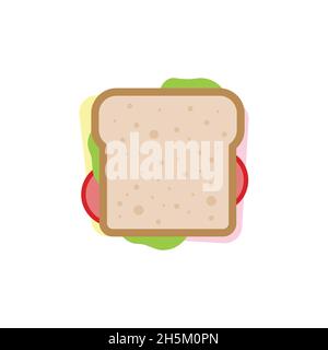 Farbenfrohes Sandwich. Minimalistisches Symbol. Vektorgrafik, flaches Design Stock Vektor